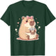 Cute Coquette Bow Capybara Girls Women T-Shirt - T-Shirt | Forest