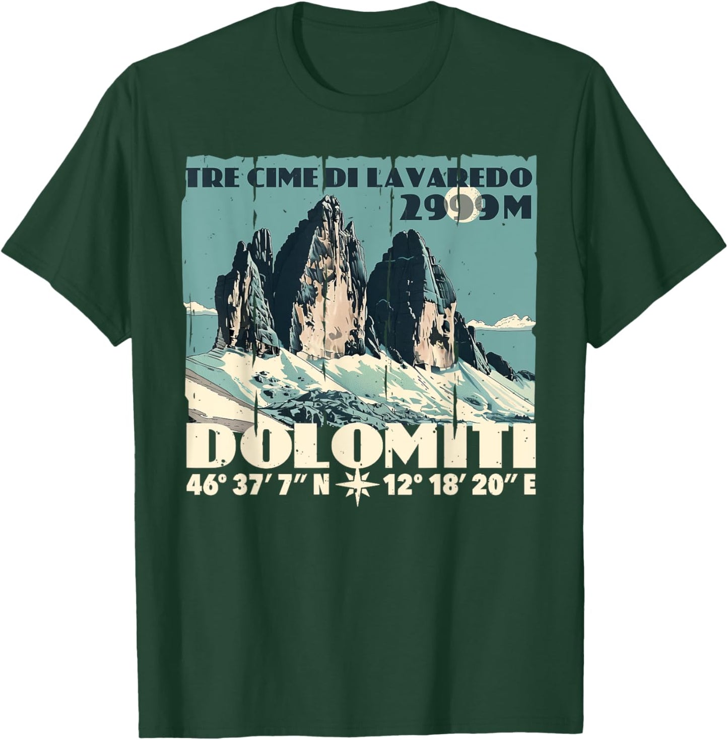 Dolomites Italy Tre Cime di Lavaredo Drei Zinnen Hiking Gift T-Shirt - T-Shirt | Forest