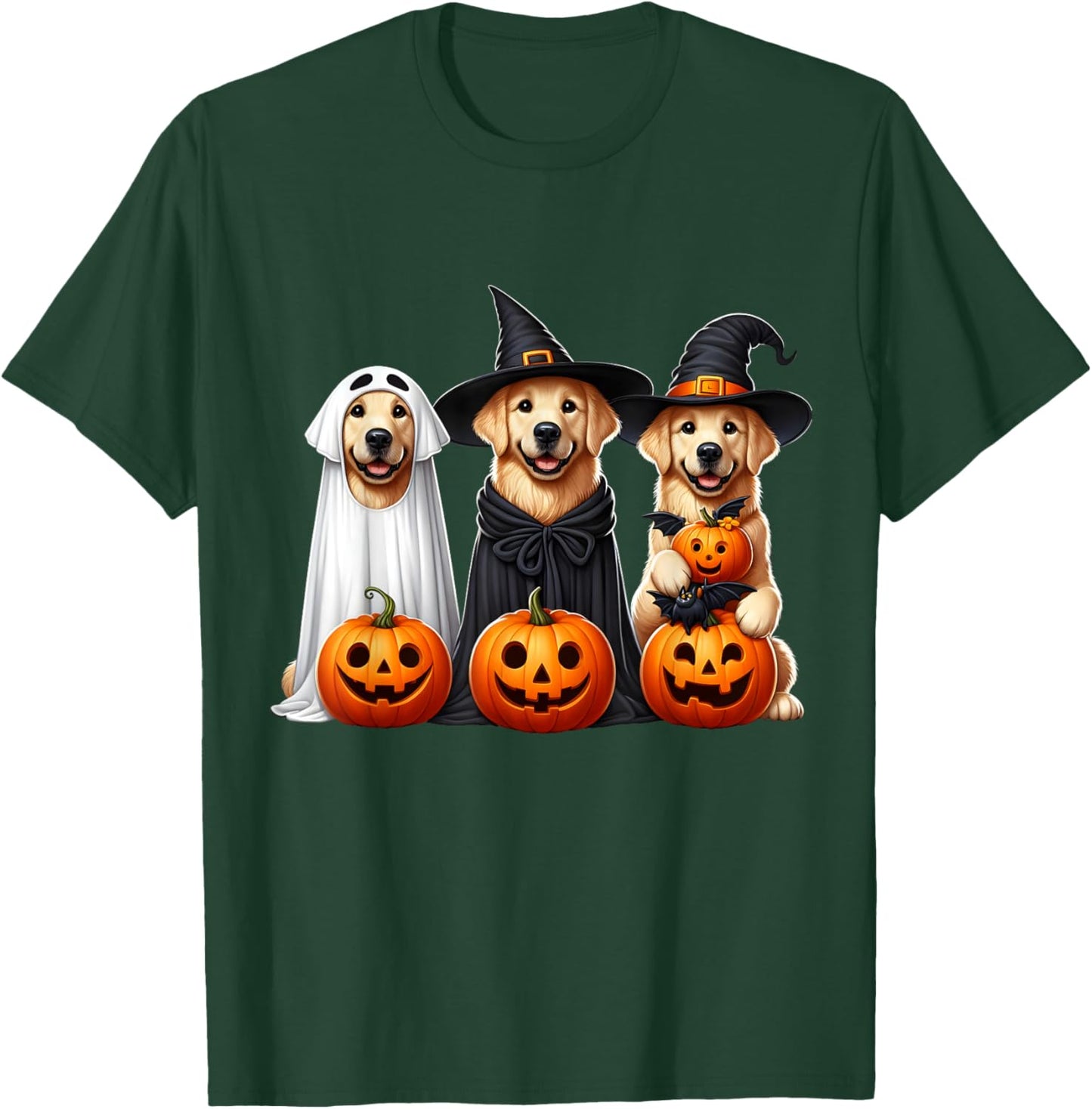 Golden Retriever Ghost Halloween Dog Lovers Men Women Kids T-Shirt - T-Shirt | Forest