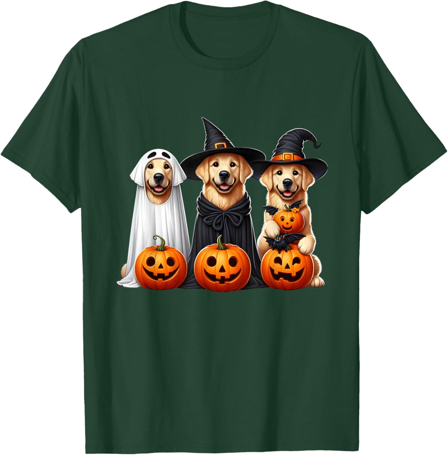 Golden Retriever Ghost Halloween Dog Lovers Men Women Kids T-Shirt - T-Shirt | Forest