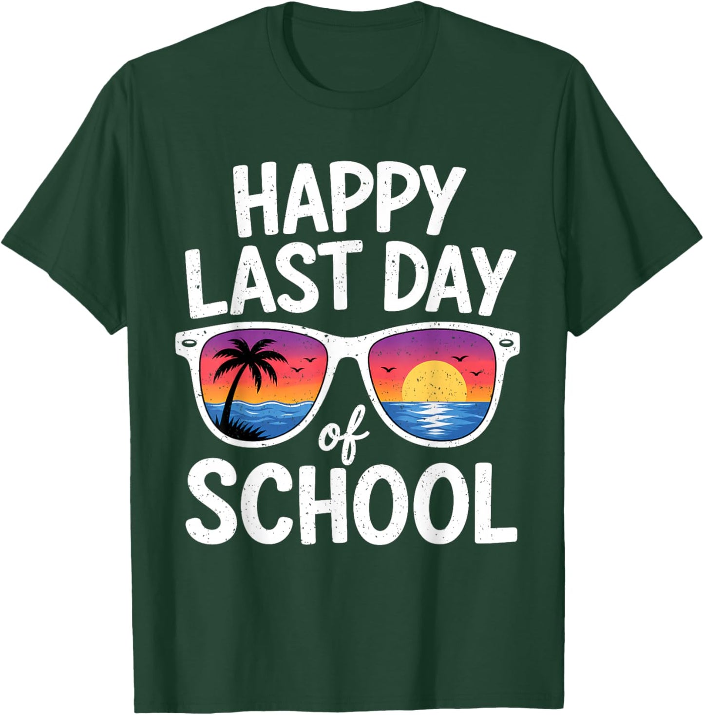 Happy Last Day of School Teacher Boy Girl Kids Summer Break T-Shirt - T-Shirt | Forest