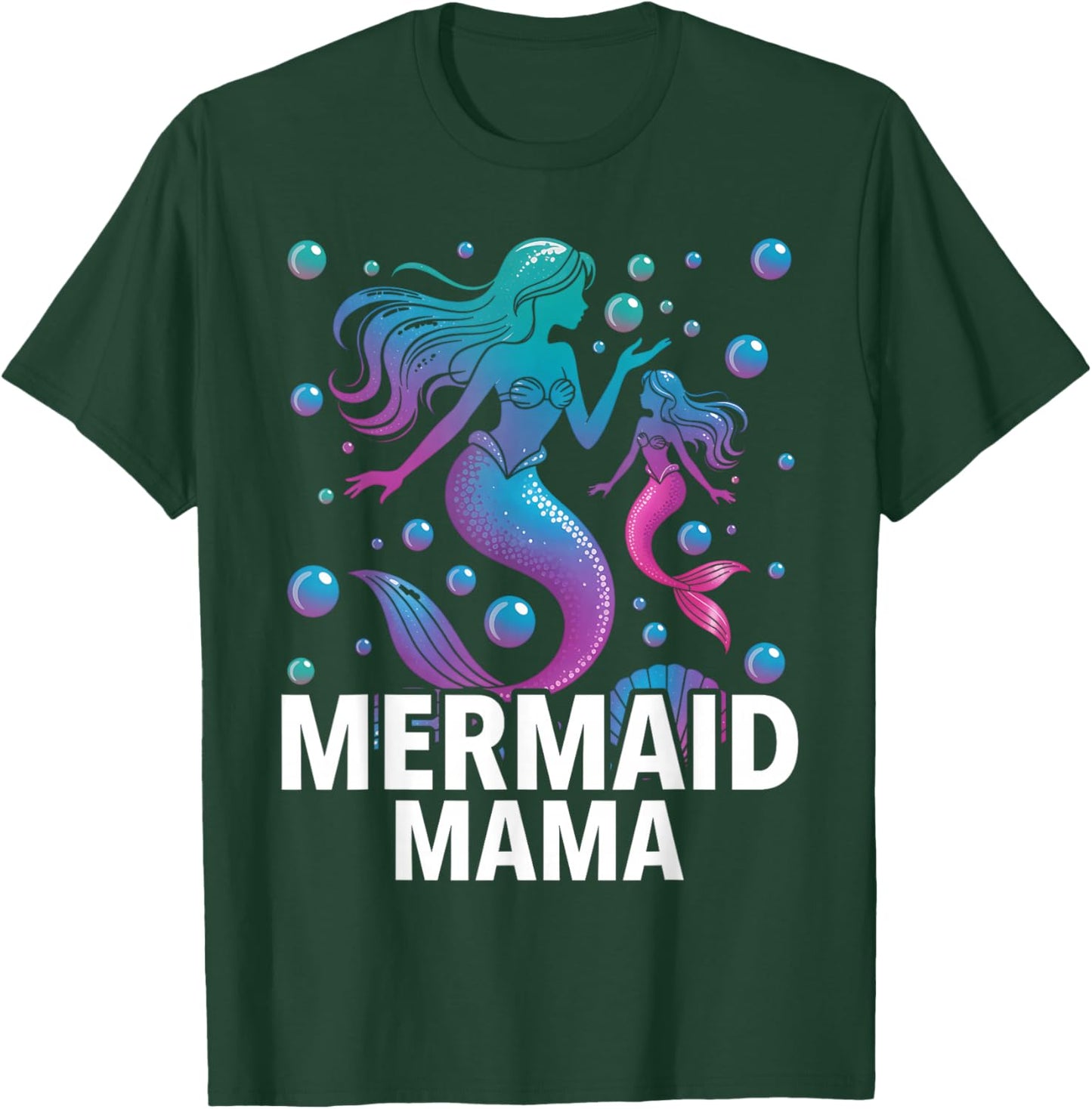 Cute Mermaid Mama Mom Mommy Happy Mothers Day Women T-Shirt - T-Shirt | Forest