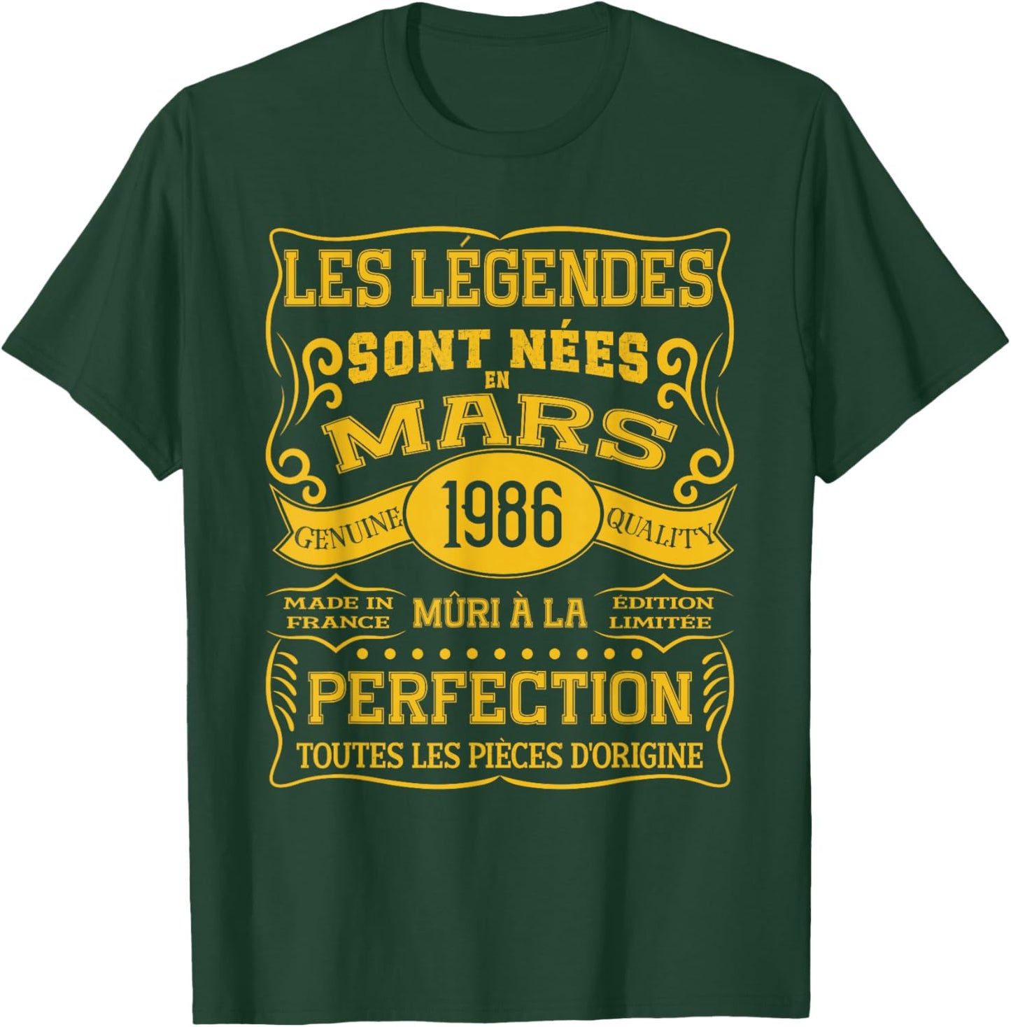 40 Ans Anniversaire Homme Femme Mars 1986 déco drôle Cadeau T-Shirt - T-Shirt | Forest