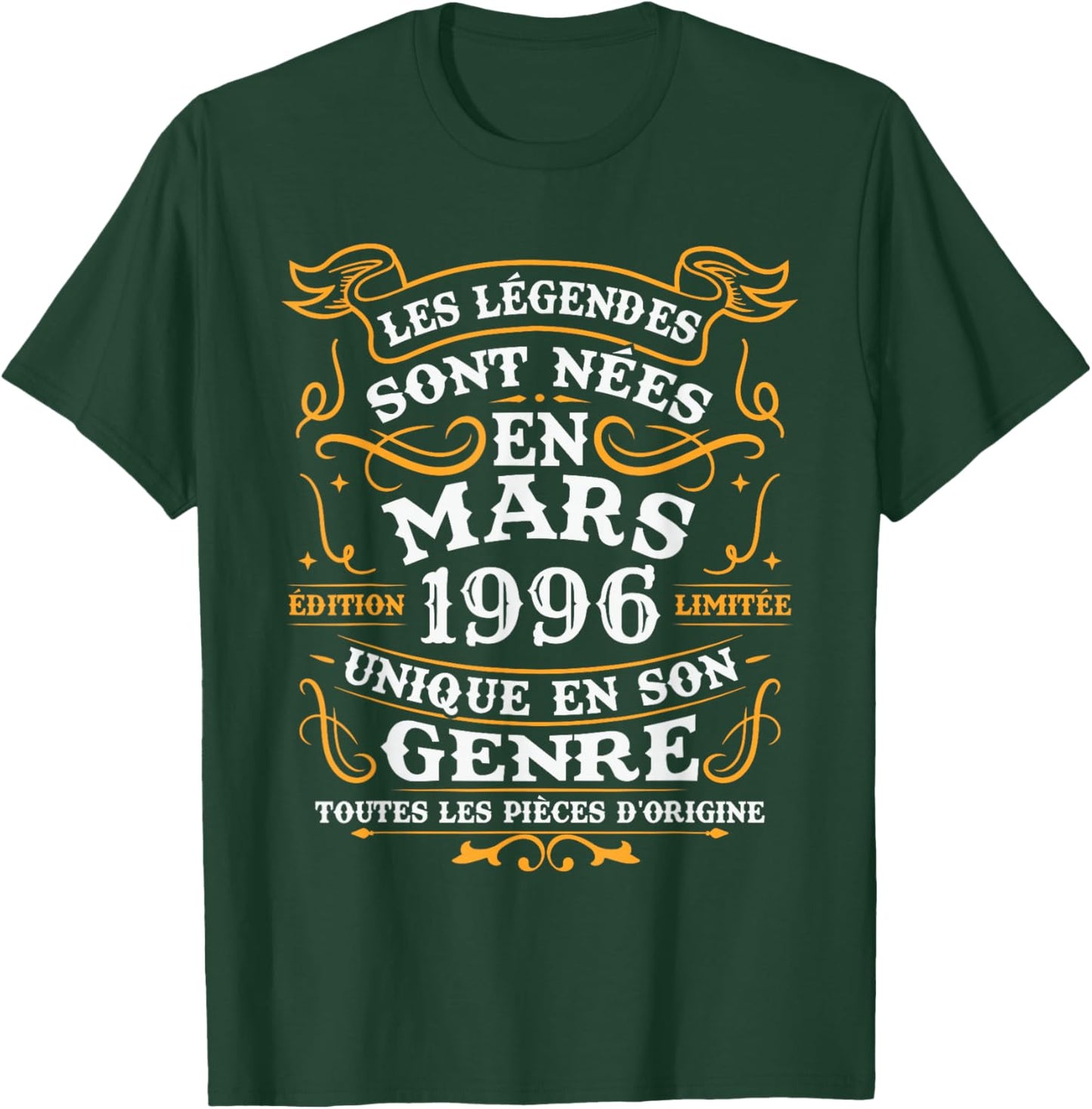Vintage Birthday Gift 30 Years Born in March 1996 T-Shirt - T-Shirt | Forest