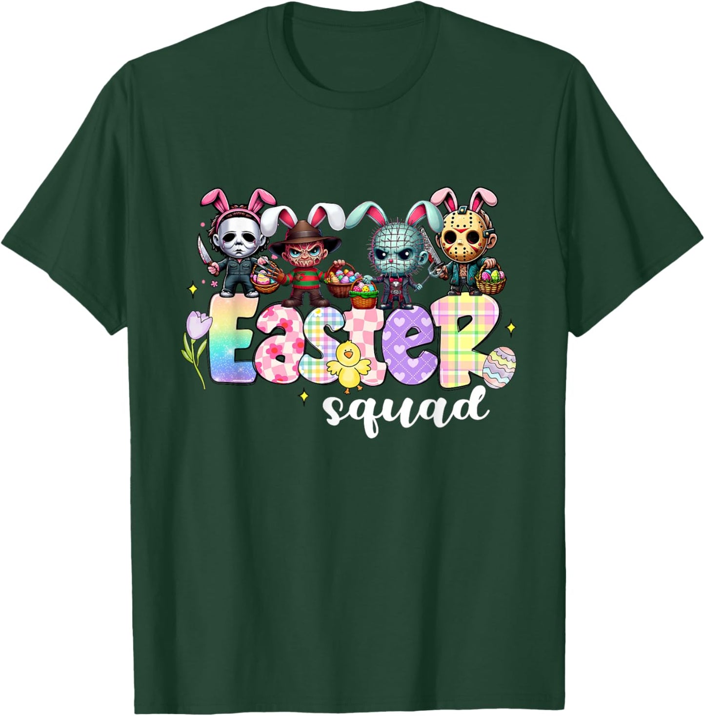 Easter Squad Funny Easter Horror Characters Family Matching T-Shirt - T-Shirt | Forest