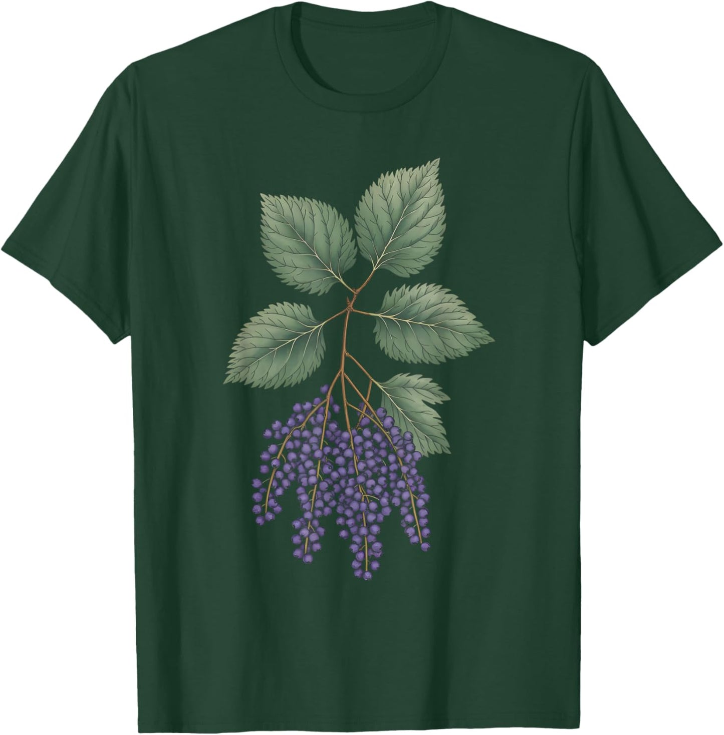 Elderberry Herb Plant T-Shirt - T-Shirt | Forest