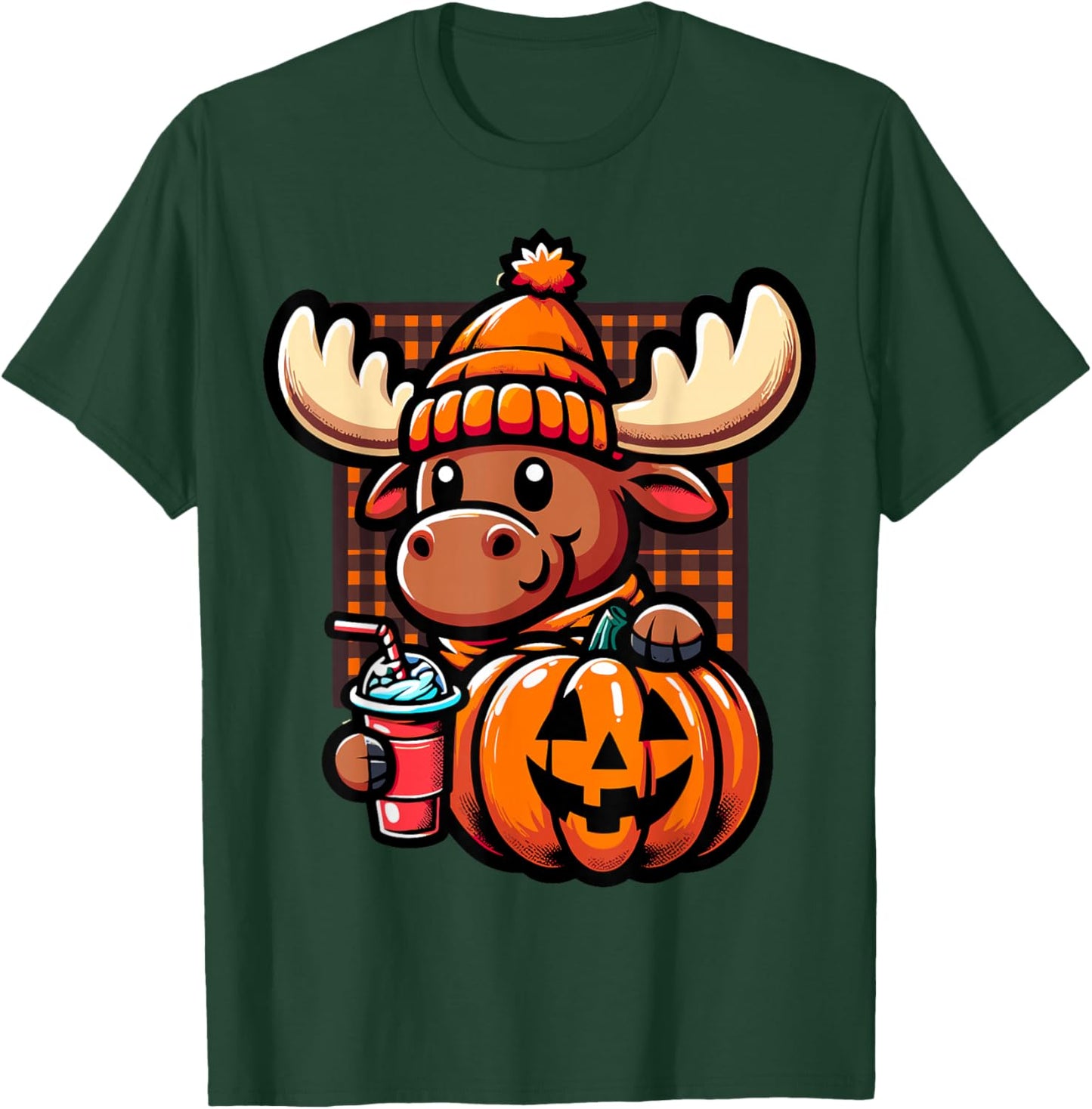 Halloween Moose Pumpkin T-Shirt - T-Shirt | Forest