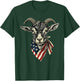 Cool Goat with Bandana and USA Flag Kids Men T-Shirt - T-Shirt | Forest