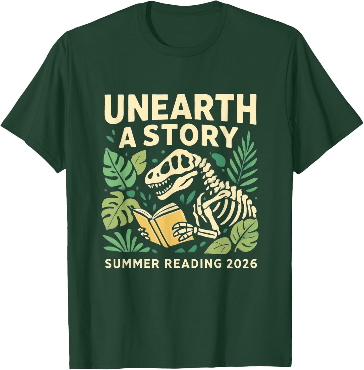 Unearth a Story 2026 Summer Reading Program Dinosaur Reads T-Shirt - T-Shirt | Forest