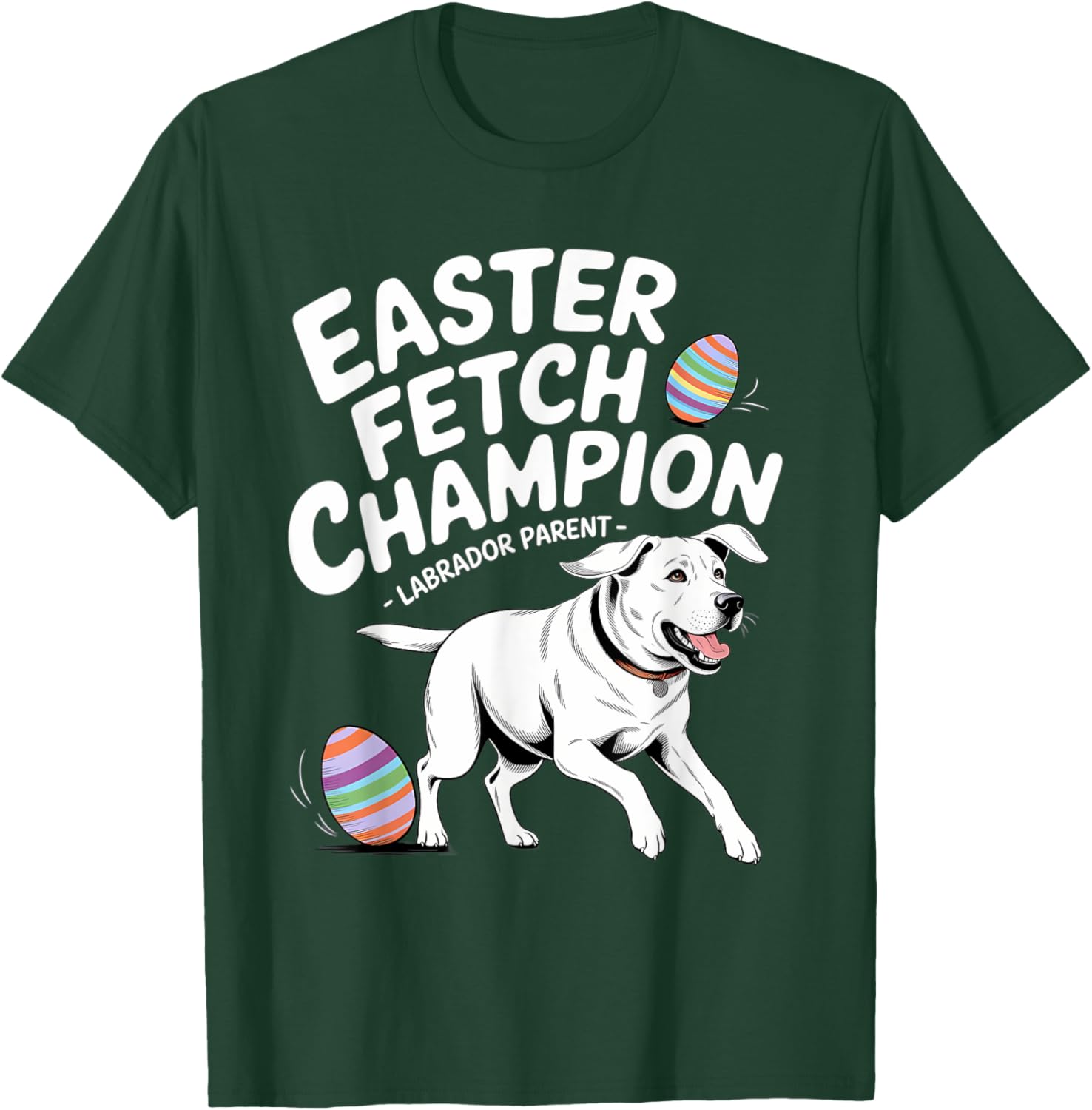 Labrador Retriever Bunny Springs Eggs Easter Lab Dog T-Shirt - T-Shirt | Forest