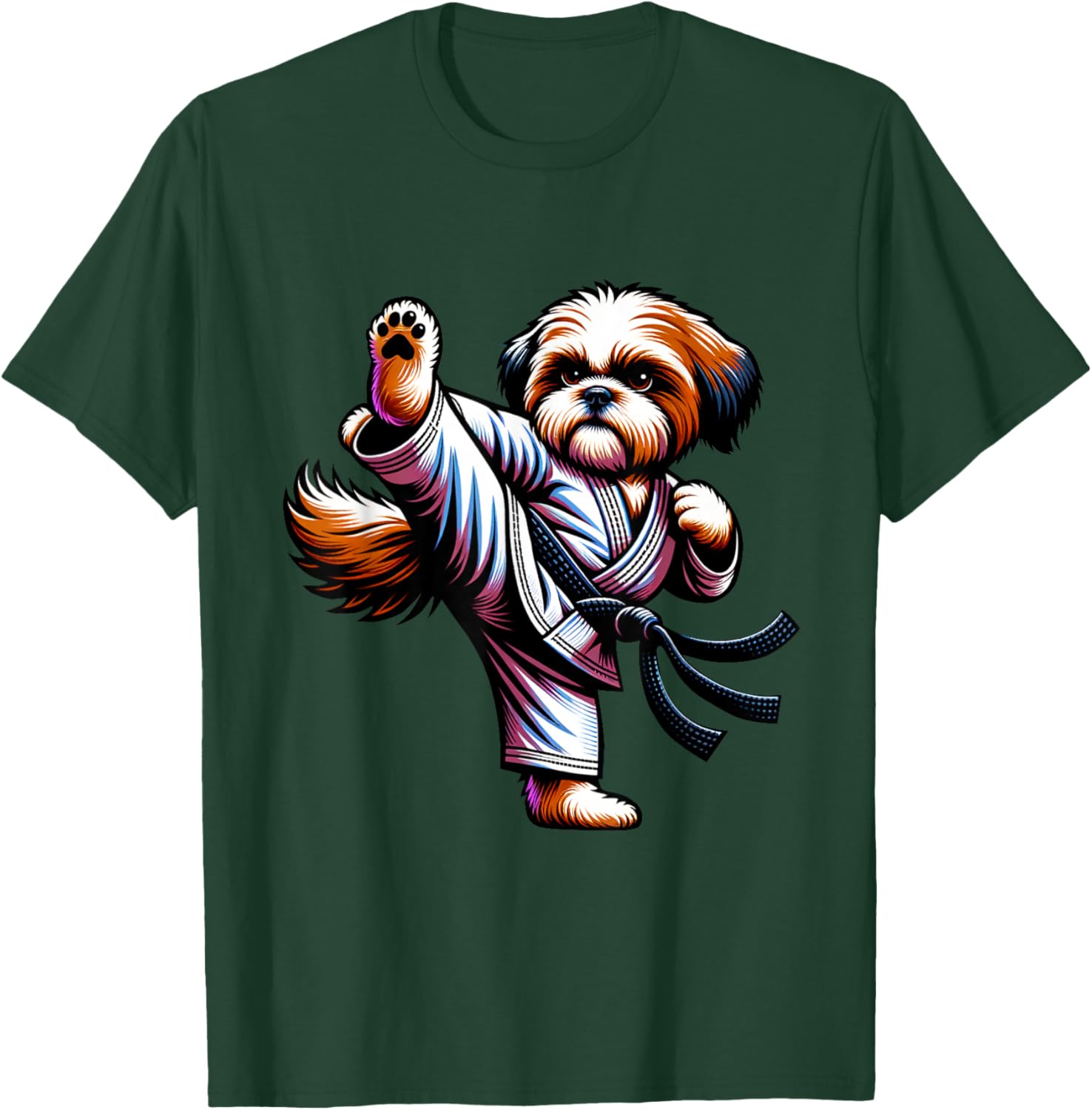 Karate Bolonka Dog Funny Design For Martial Arts Lovers Women T-Shirt - T-Shirt | Forest