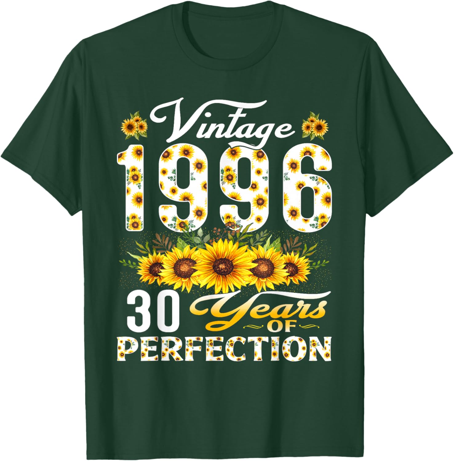30 Year Old Vintage 1996 Sunflower 30th Birthday Women T-Shirt - T-Shirt | Forest