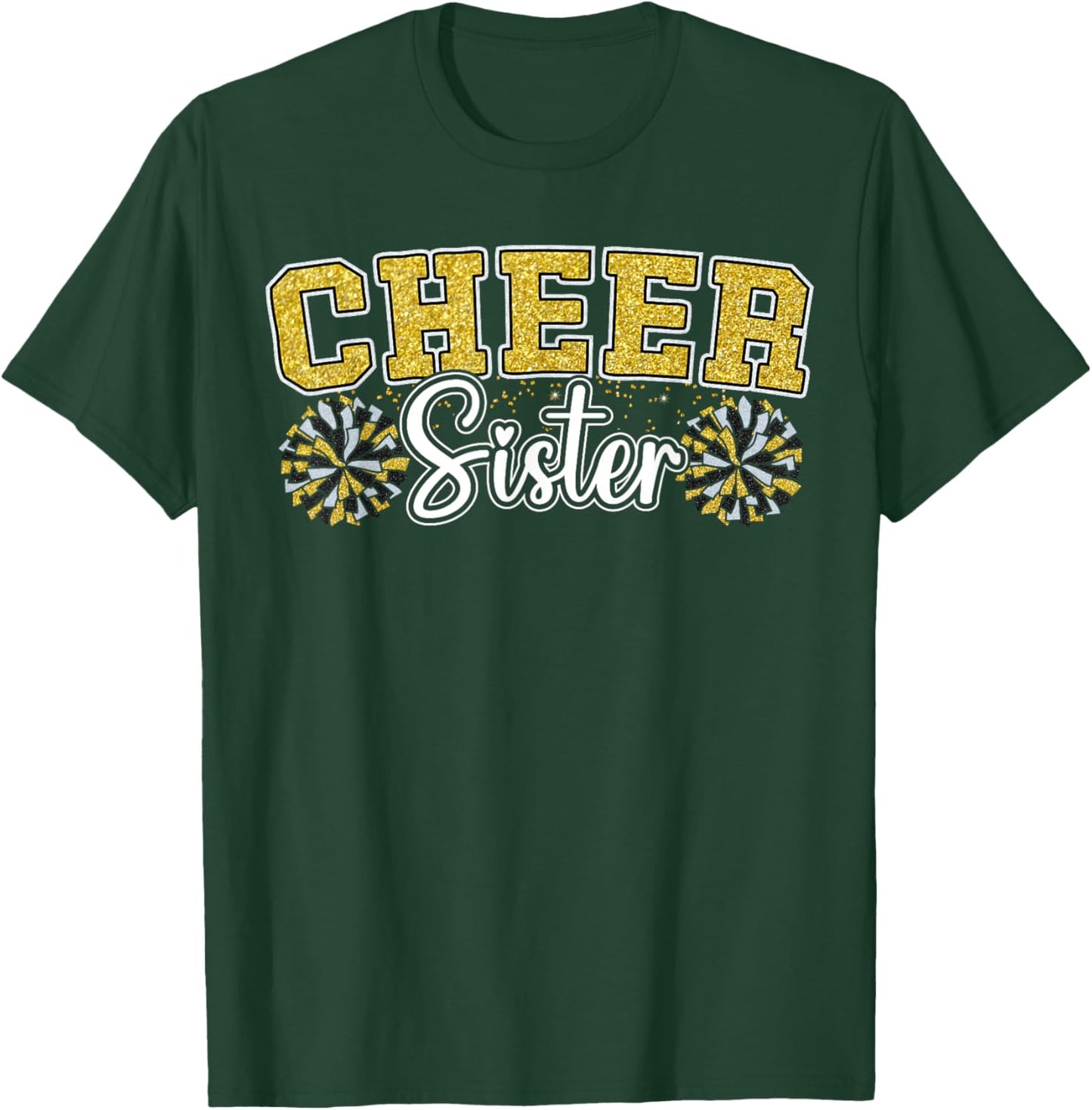 Cheer Sister My Favorite Cheerleader Calls Me Sisters Yellow T-Shirt - T-Shirt | Forest