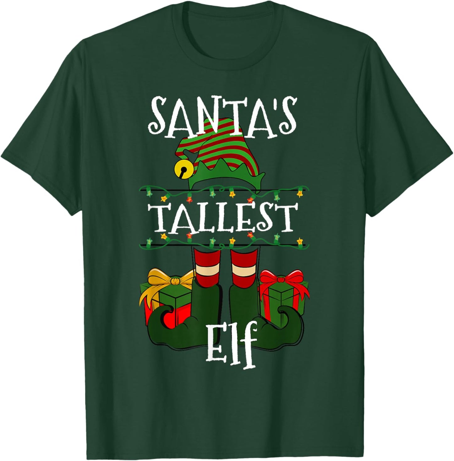 Funny Santa's Tallest Elf Christmas Humor For Tall People T-Shirt - T-Shirt | Forest