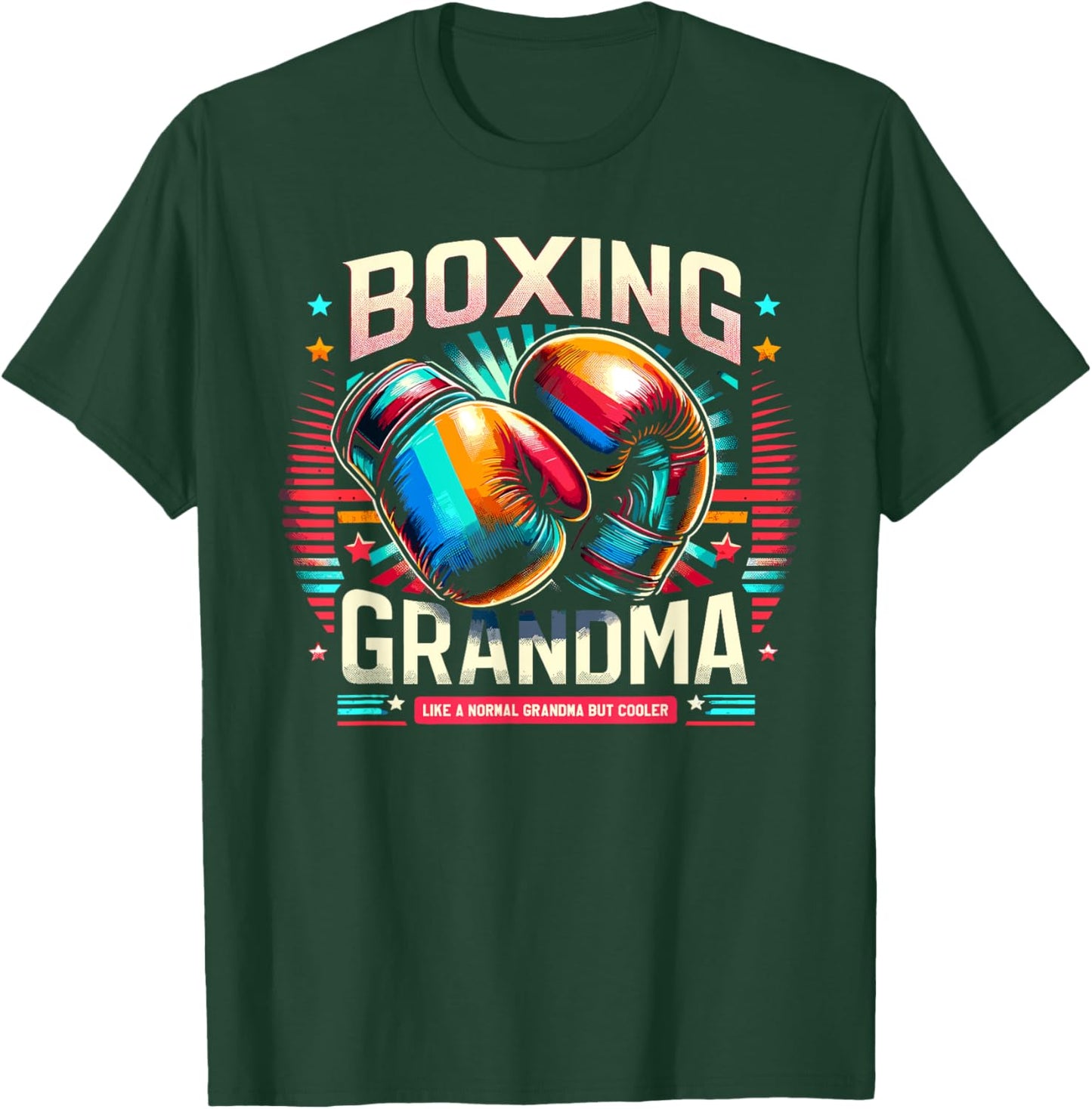 Boxing Grandma Grandmother Boxer Fan T-Shirt - T-Shirt | Forest