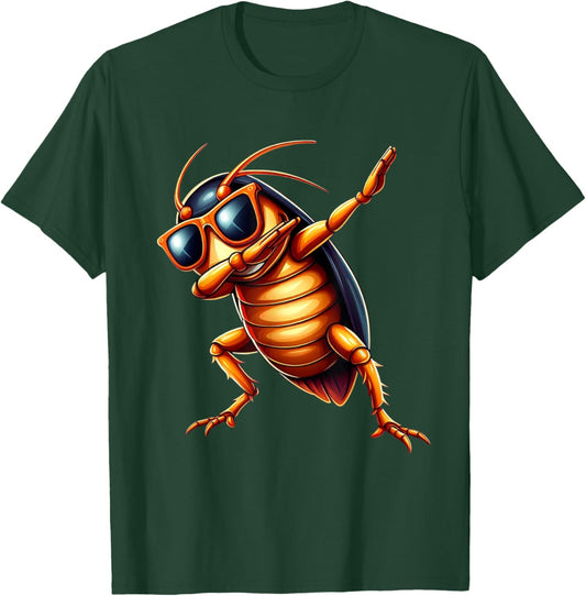 Dabbing Cockroach, Sunglasses Cockroach Animal, Fun Cartoon T-Shirt - T-Shirt | Forest