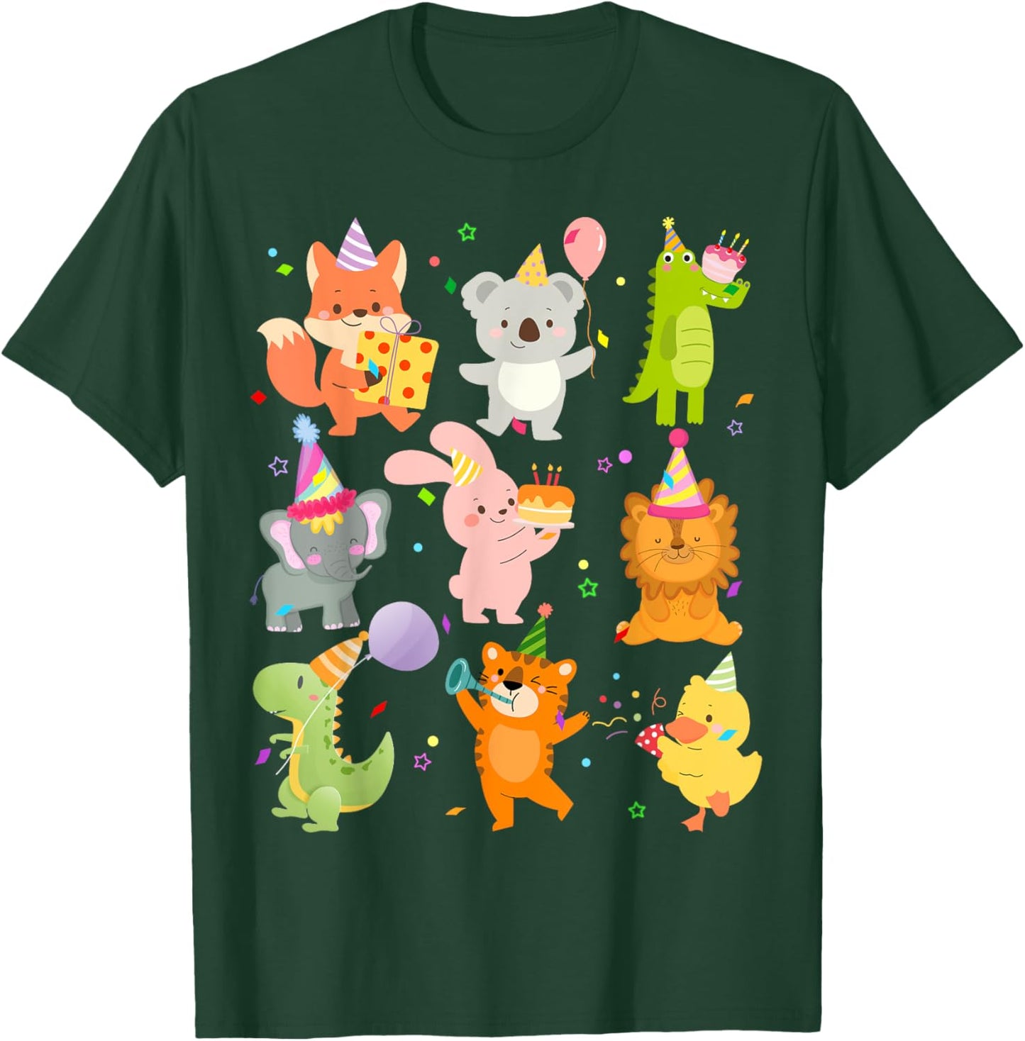 Men Women and Kids Zoo Day Wildlife Animals Birthday Party T-Shirt - T-Shirt | Forest