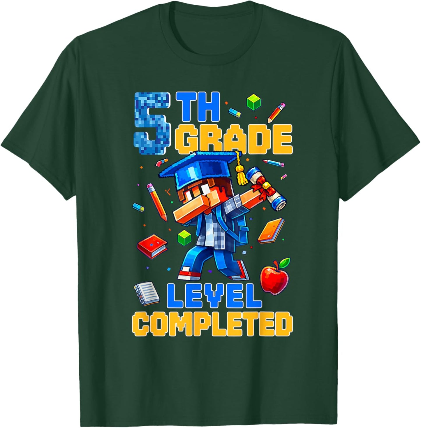 5th Grade Level Completed Last Day of School Dabbing Boy T-Shirt - T-Shirt | Forest