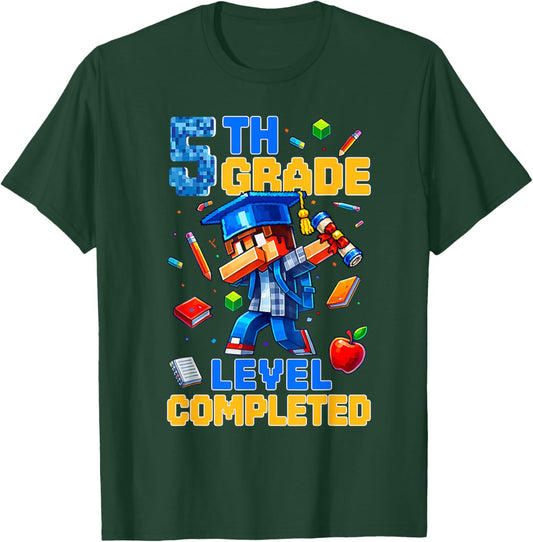 5th Grade Level Completed Last Day of School Dabbing Boy T-Shirt - T-Shirt | Forest