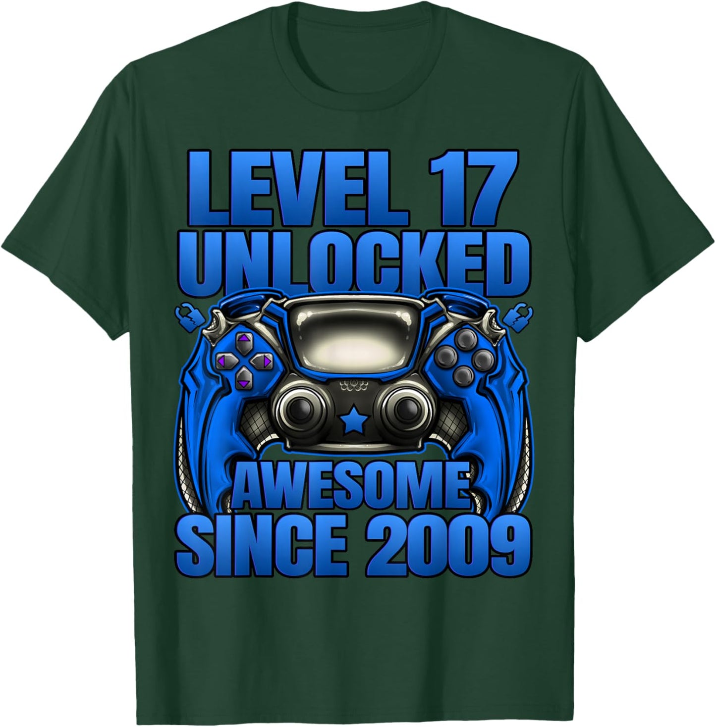 Level 17 Unlocked 17 Year Old Gifts Boys 17th Birthday Boy T-Shirt - T-Shirt | Forest