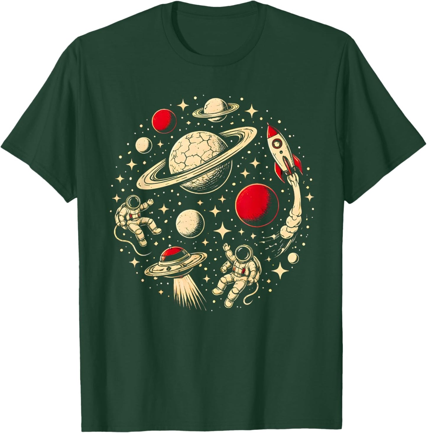 Cool Astronaut Galaxy Rocket Stars for Kids Boys Girls Funny T-Shirt - T-Shirt | Forest