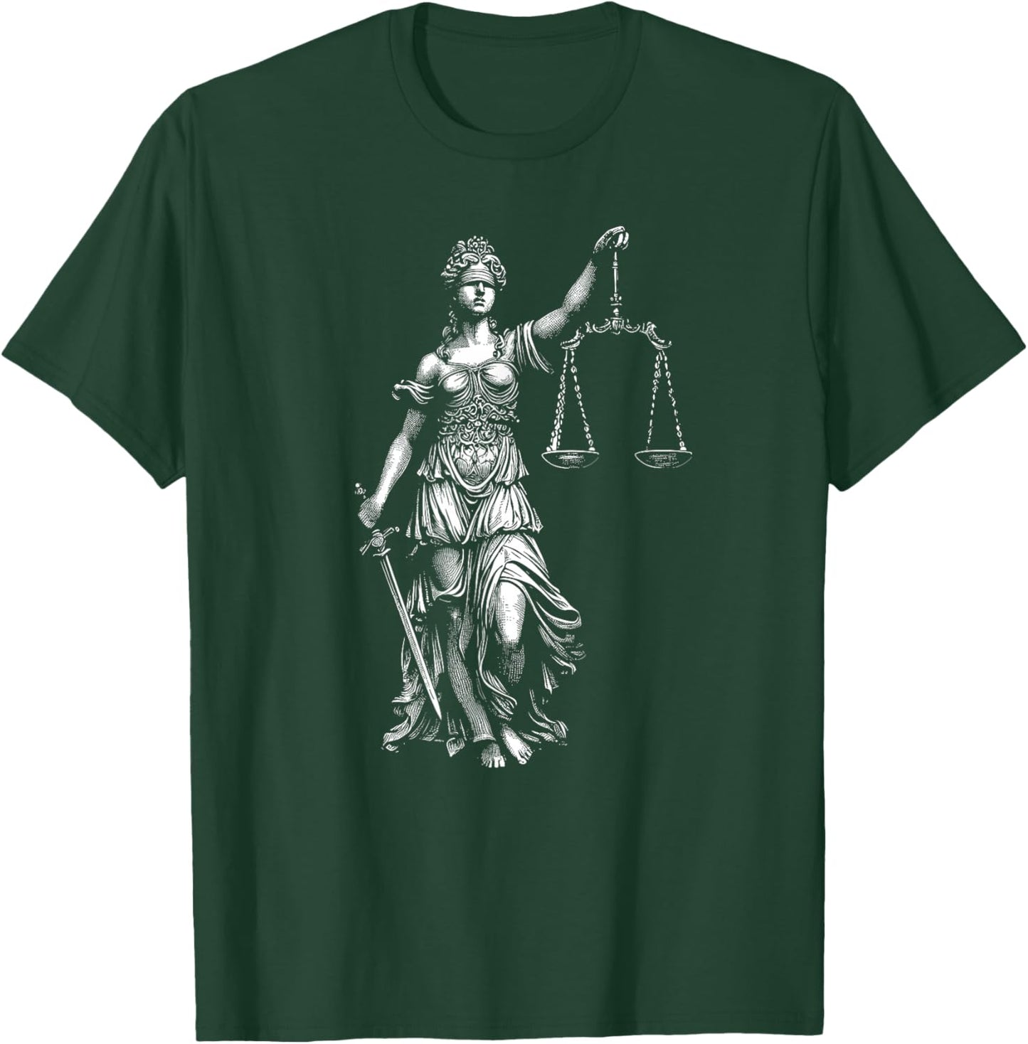 Lady Justice Greek Goddess Themis Law Lawyer , Small, Black T-Shirt - T-Shirt | Forest