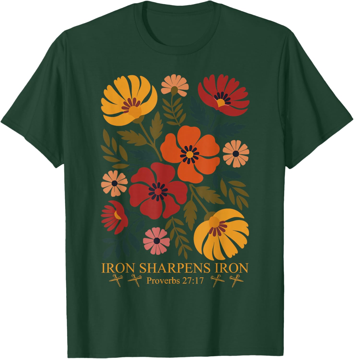 Christian Bible Verse Proverbs 27:17 Iron Sharpens Iron Girl T-Shirt - T-Shirt | Forest