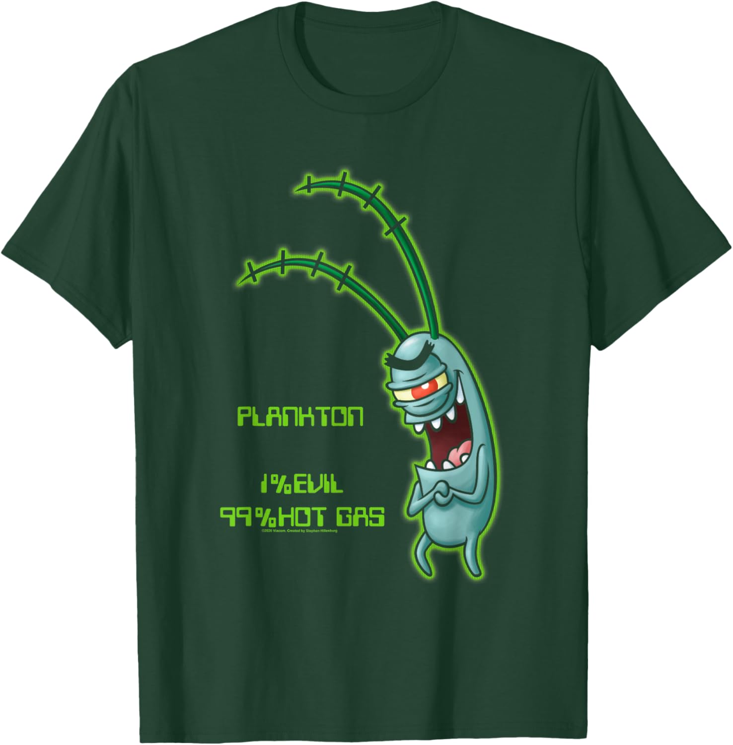 Spongebob Squarepants Plankton Evil Hot Gas Funny Cartoon T-Shirt - T-Shirt | Forest