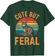 Cute But Feral Cat Retro Sunset Vintage Style Design Men Women Kids T-Shirt - T-Shirt | Forest