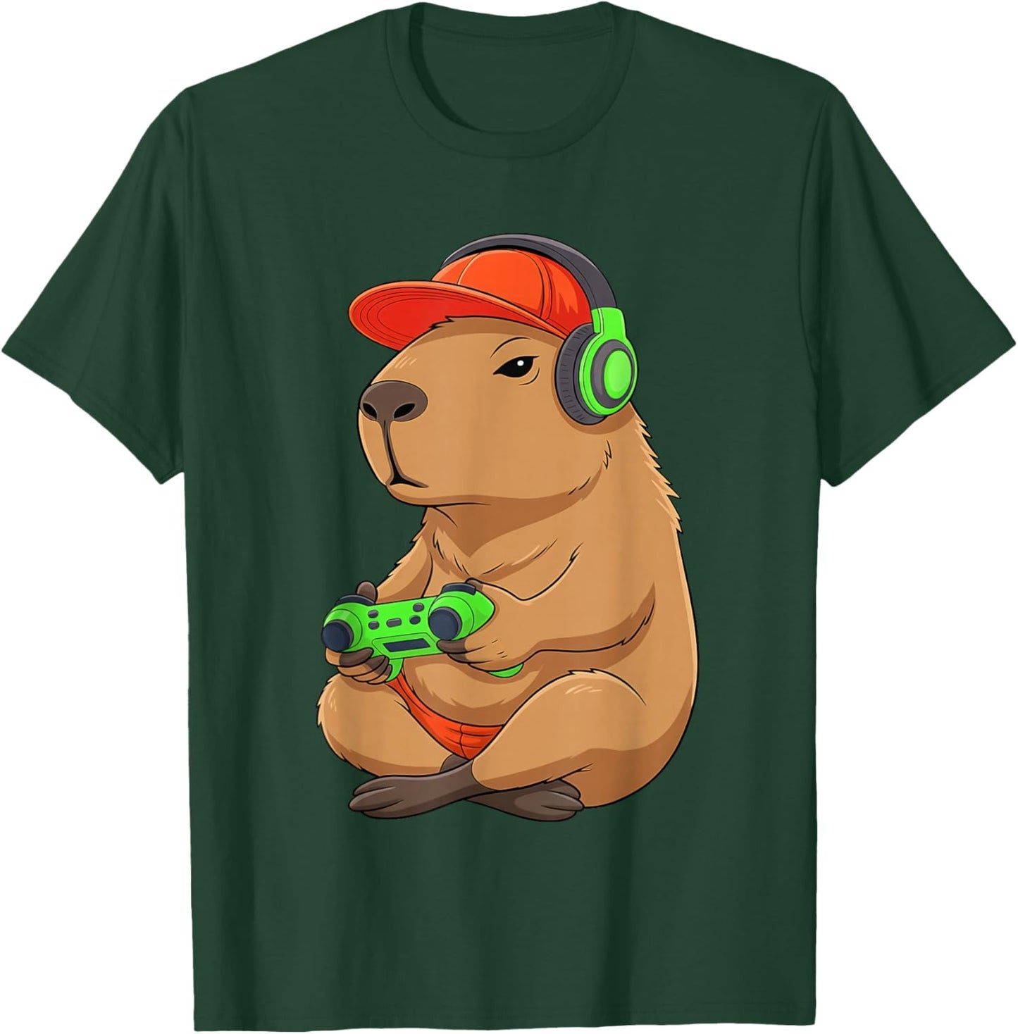 Capybara Funny Video Games Gamer Capybara T-Shirt - T-Shirt | Forest