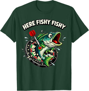 Lustiges Big Fish Motiv für Dartspieler | Fisch & Bullseye T-Shirt - T-Shirt | Forest