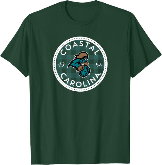 Coastal Carolina University CCU Checkered T-Shirt - T-Shirt | Forest