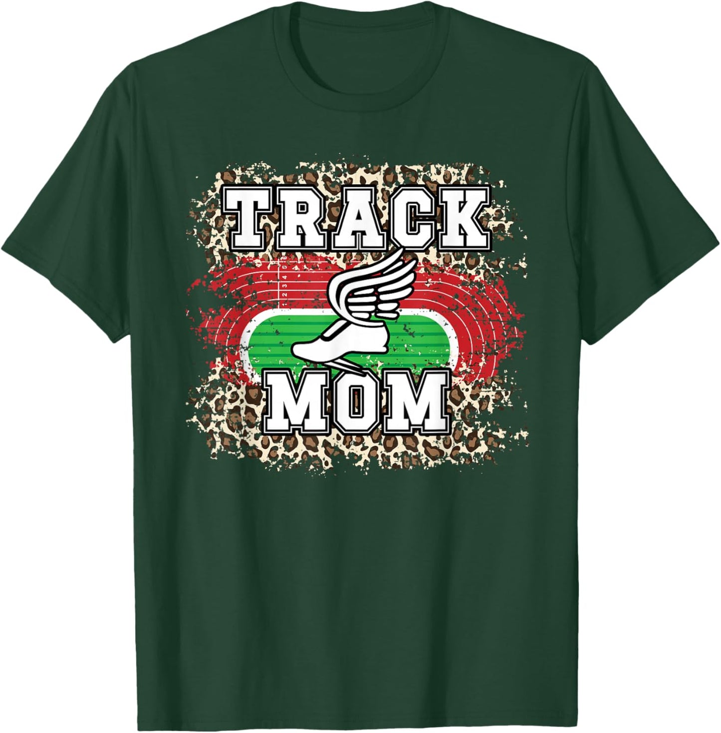 Track Mom Leopard Track And Field Mom Track And Field Mama T-Shirt - T-Shirt | Forest