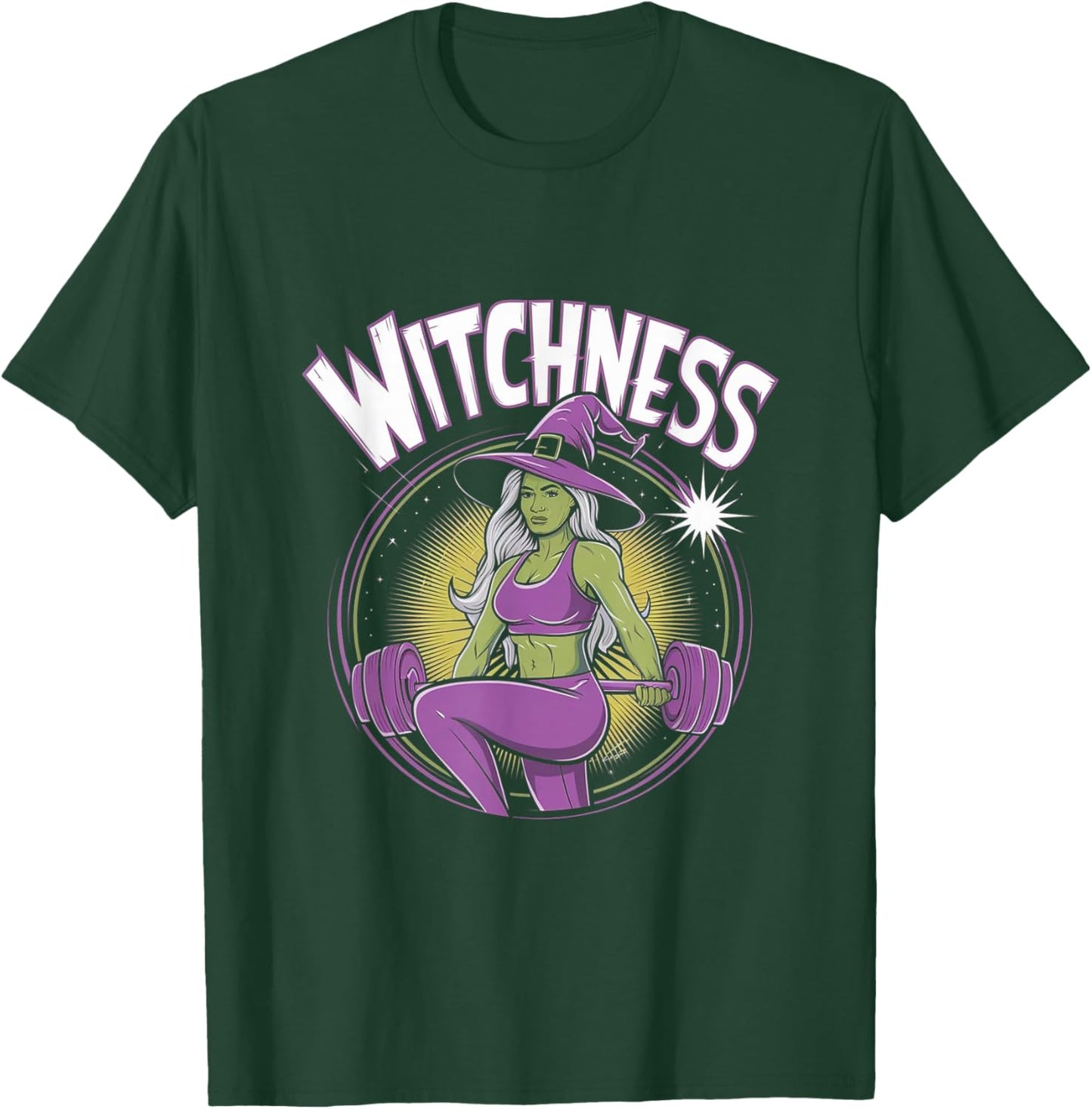 Witchness - Funny Fitness Halloween Pun Costume Gym T-Shirt - T-Shirt | Forest