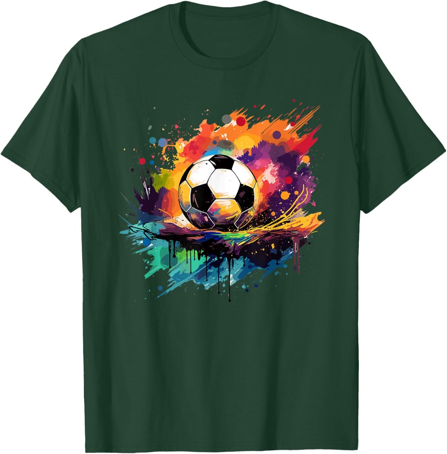 Soccer Color Graffiti Ball Sport T-Shirt - T-Shirt | Forest