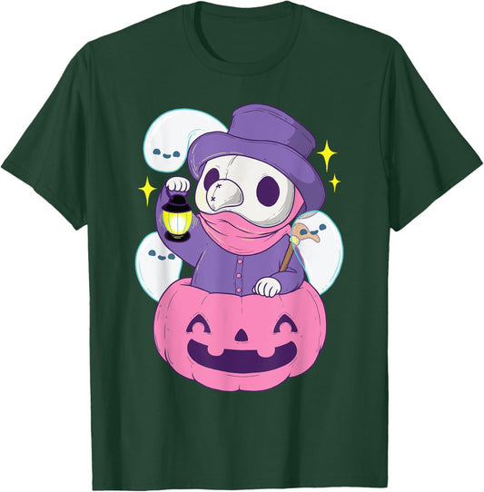 Pastel Goth Plague Doctor Shirt Pumpkin Halloween Occult T-Shirt - T-Shirt | Forest