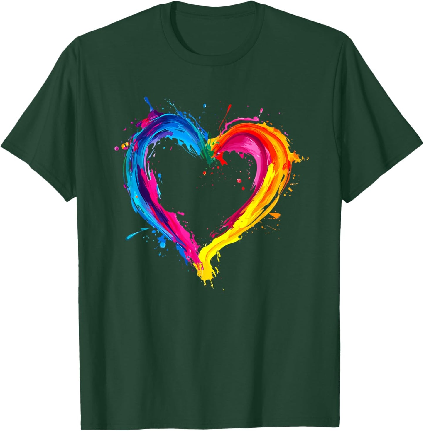 Colorful Heart Love Valentines Day T-Shirt - T-Shirt | Forest