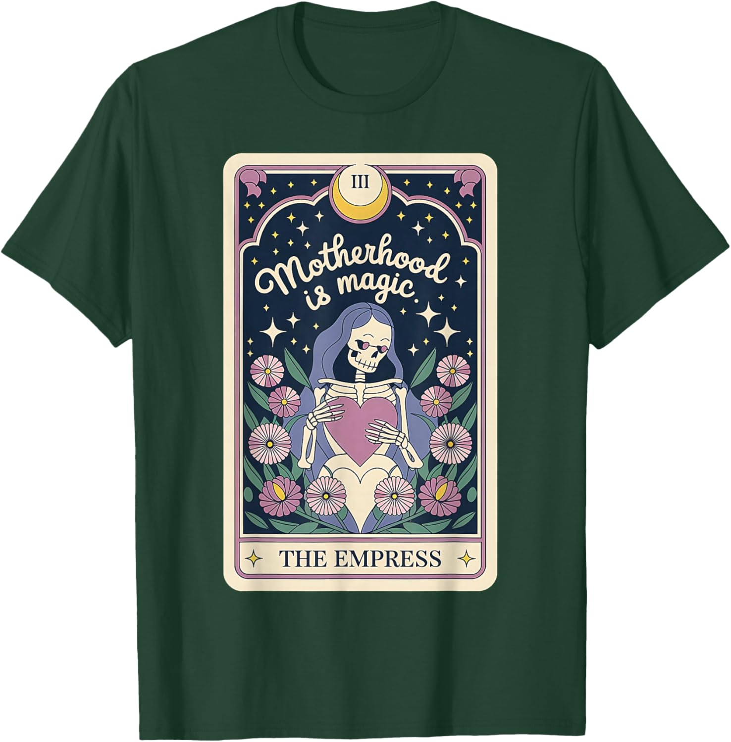 The Empress III Motherhood is Magic Tarot Card Wildflower T-Shirt - T-Shirt | Forest