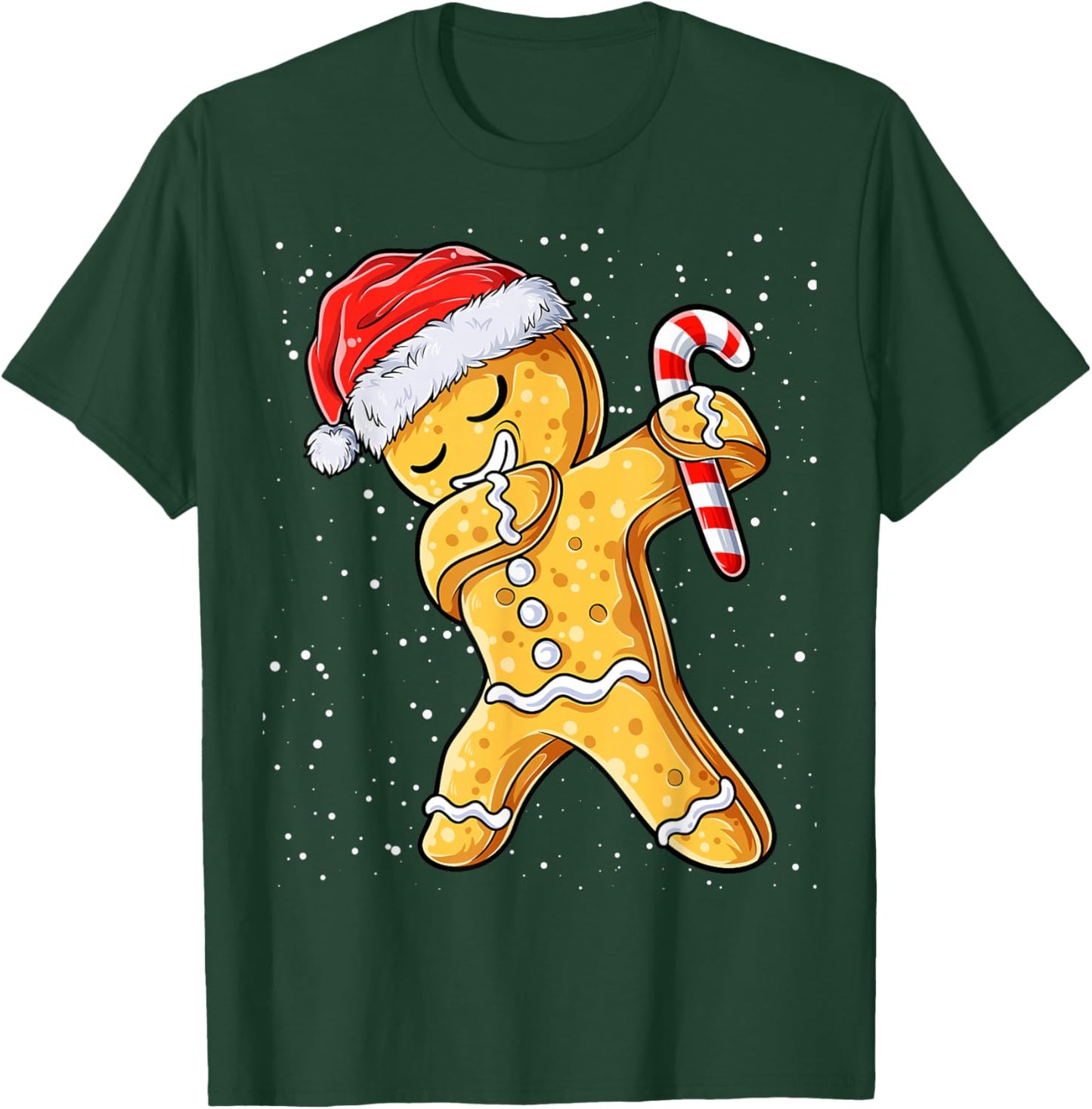 Gingerbread Man Dabbing Cool Christmas Cookie Dab Xmas Kids T-Shirt - T-Shirt | Forest