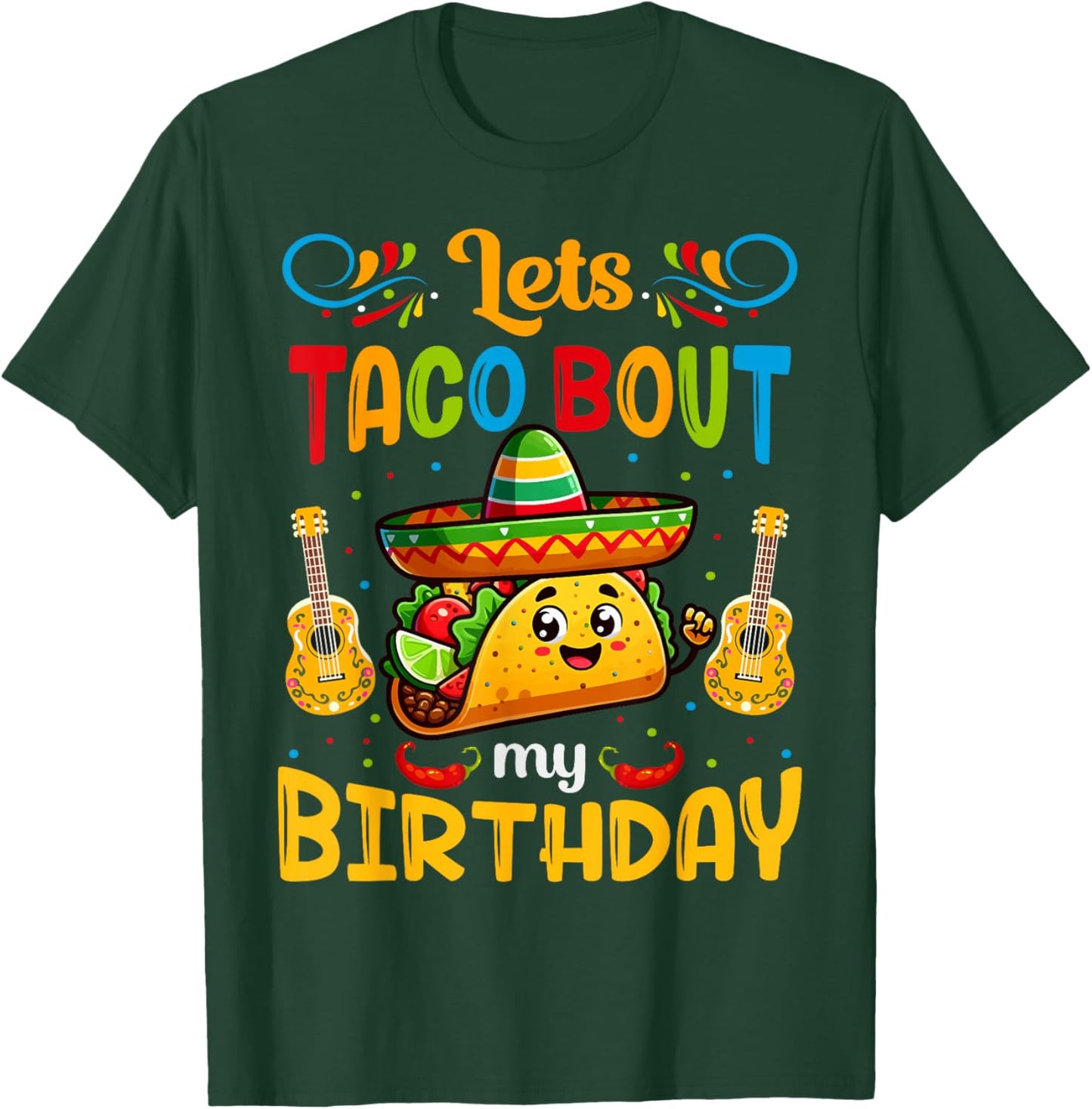 Let's Taco About My Birthday Taco Birthday Taco Lovers Boys T-Shirt - T-Shirt | Forest