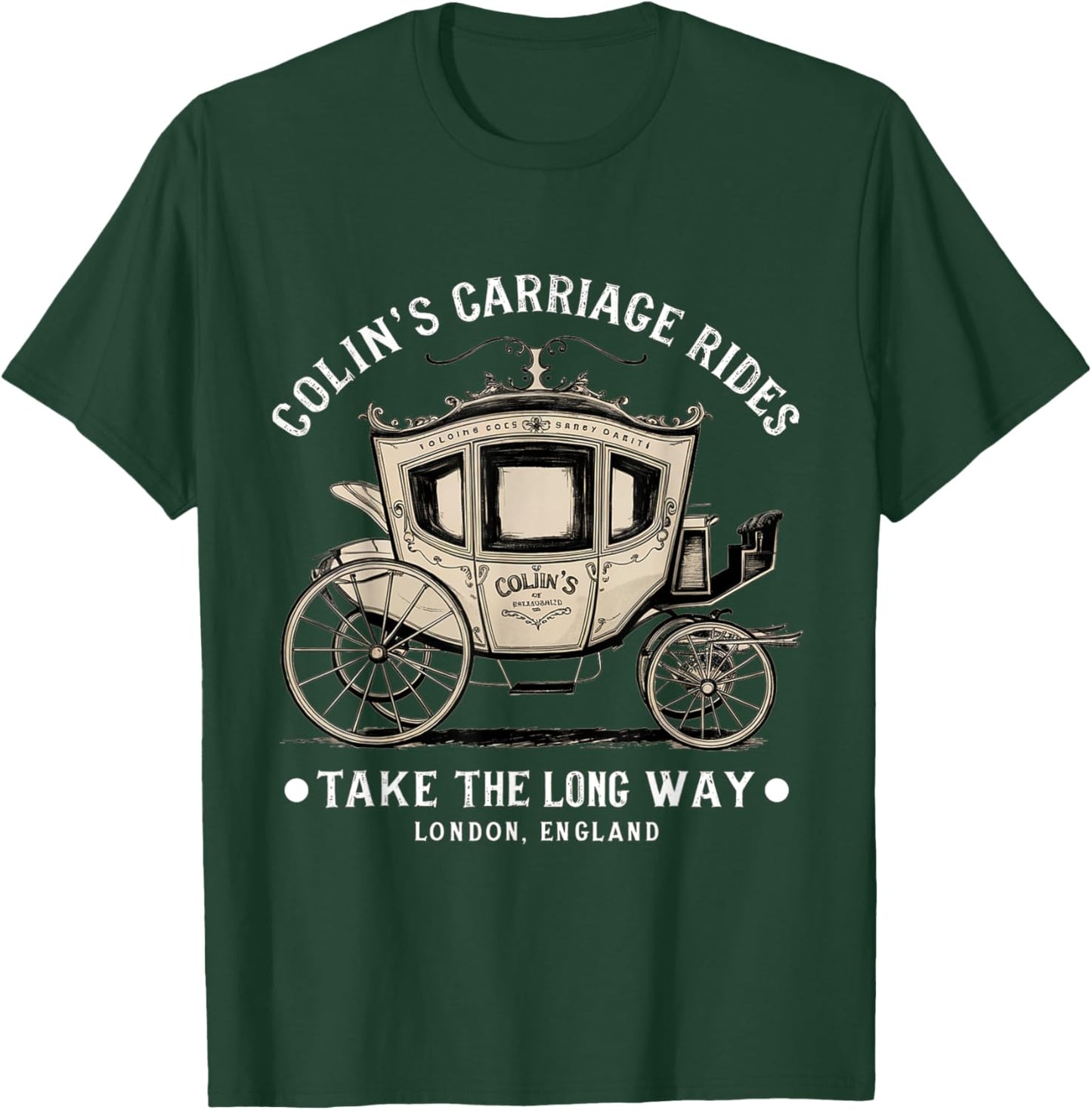 Colin's Carriage Rides Take The Long Way T-Shirt - T-Shirt | Forest