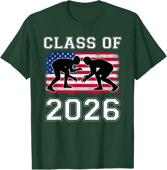 Class Of 2026 Senior Wrestling High School Wrestler T-Shirt - T-Shirt | Forest