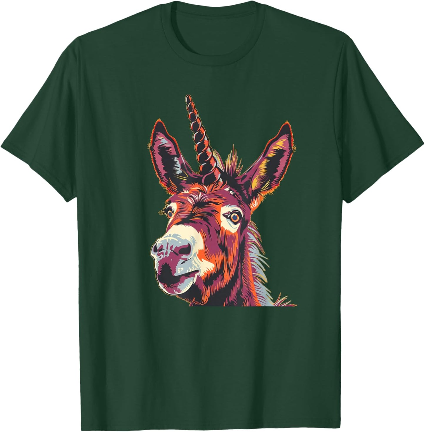 Funny Unicorn Face for Donkey and Horses Lovers T-Shirt - T-Shirt | Forest