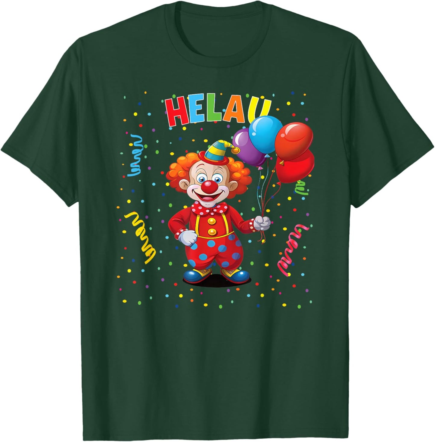 Carnival Costume Fancy Dress Costume Helau Clown Confetti T-Shirt - T-Shirt | Forest
