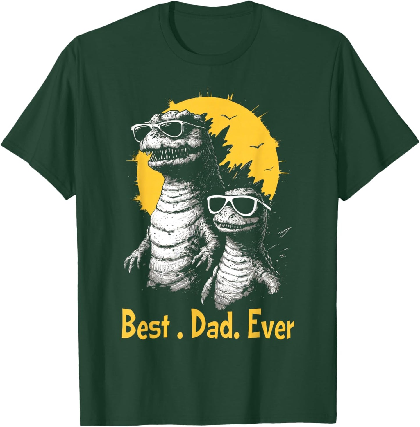 Retro Vintage Best Dad Ever Dinosaur Funny Father's Day T-Shirt - T-Shirt | Forest