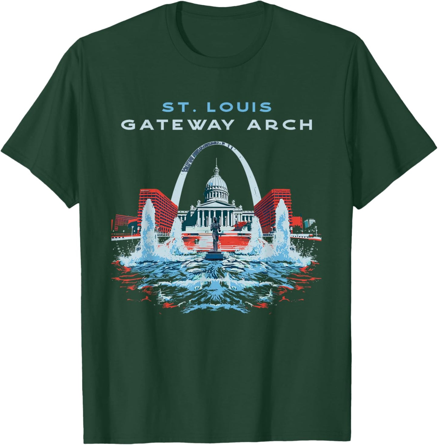 St. Louis Gateway Arch Missouri Retro Vintage T-Shirt - T-Shirt | Forest