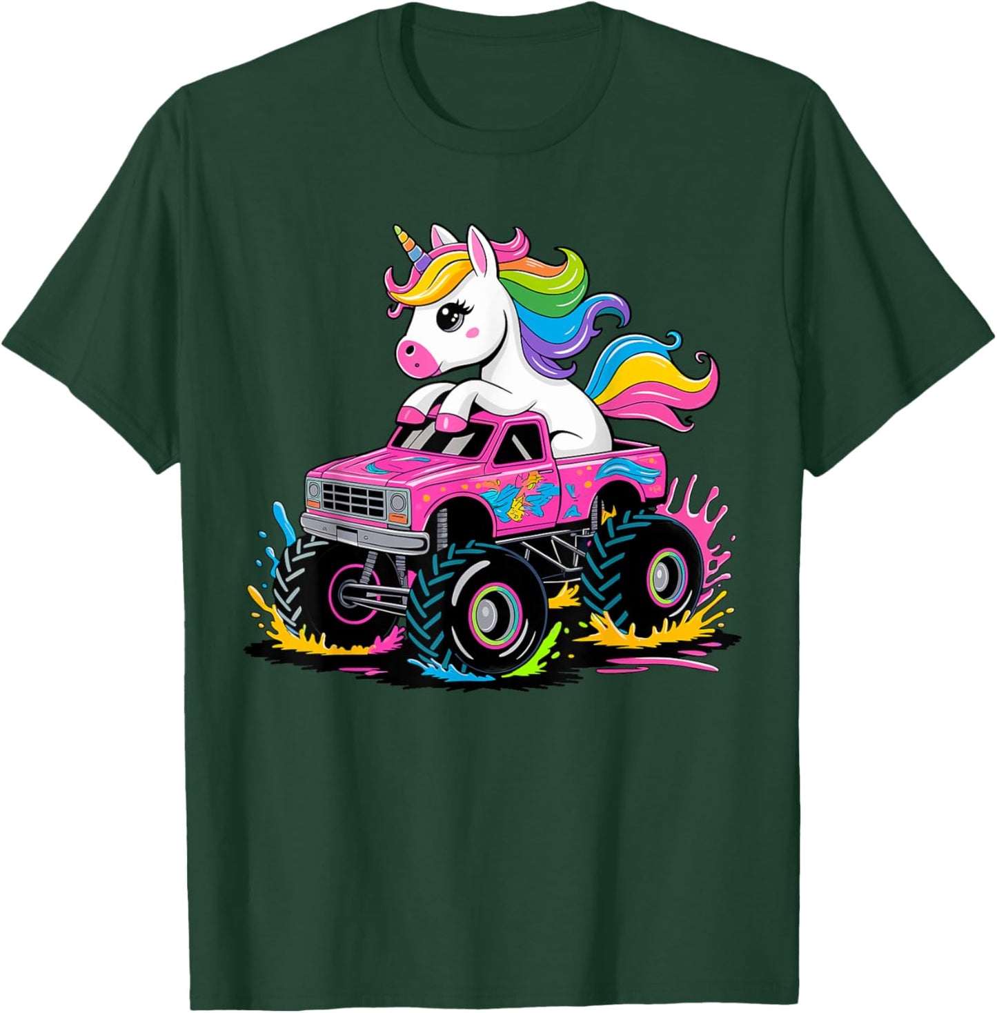 Unicorn Monster Truck T-Shirt - T-Shirt | Forest