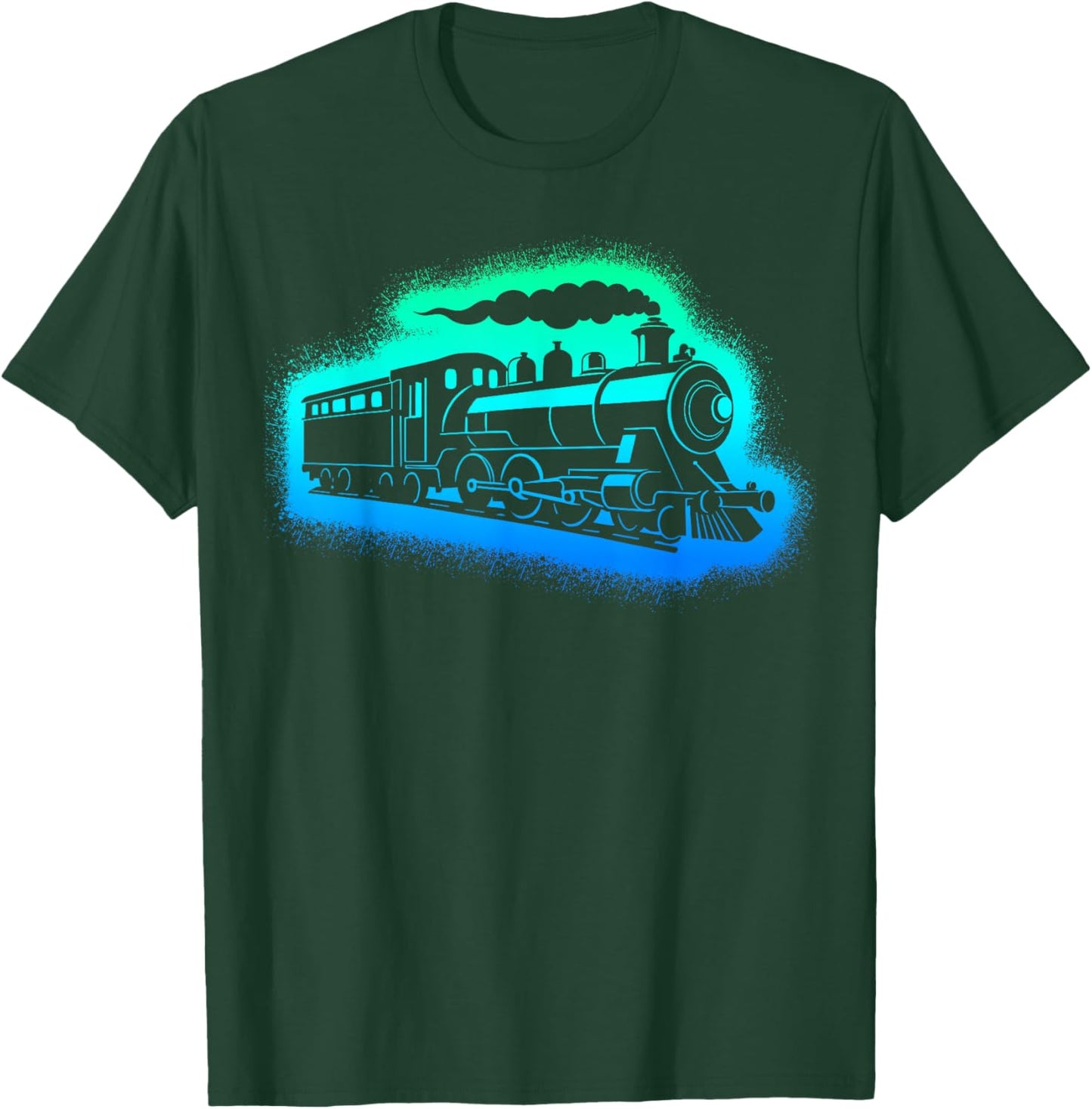 Steam Train Model Railway Children's Men's Boys Railway T-Shirt - T-Shirt | Forest