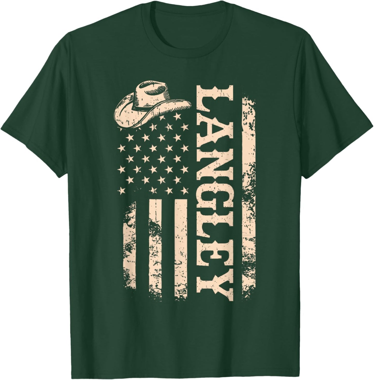 Personalized Langley Name Vintage T-Shirt - T-Shirt | Forest