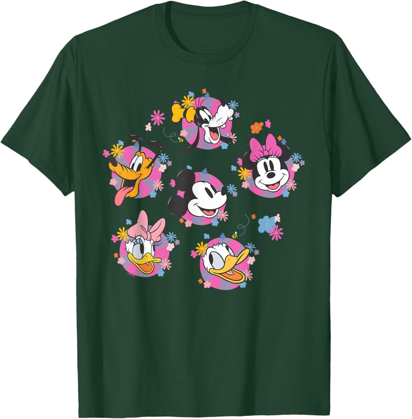 Disney Mickey & Friends Spring Easter Friendly Flower Faces T-Shirt - T-Shirt | Forest